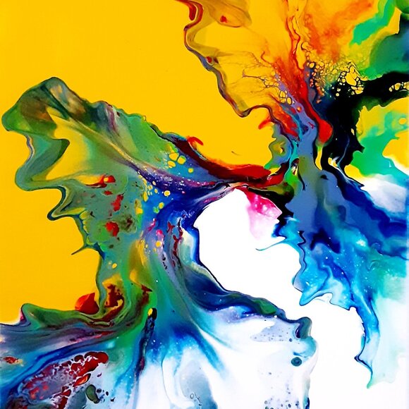 Other - Abstract Fluid Art Painting on 11"x14" Canvas